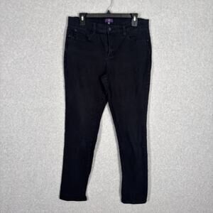 NYDJ Jeans Size 12 Black Lift Tuck Slimming Stretch Ankle Skinny Capsule Minimal